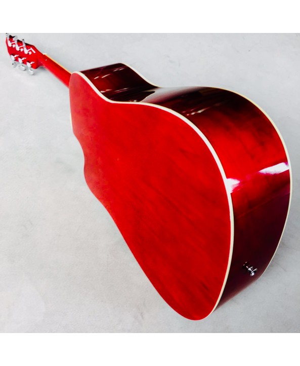 AXE ACOUSTIC GUITAR RED W/CUTAWAY